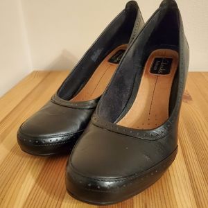 Clarks Artisan Active Air Leather Brogue Heels